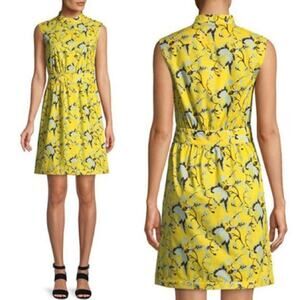 Diane Von Furstenberg sleeveless button down floral paisley dress size 4